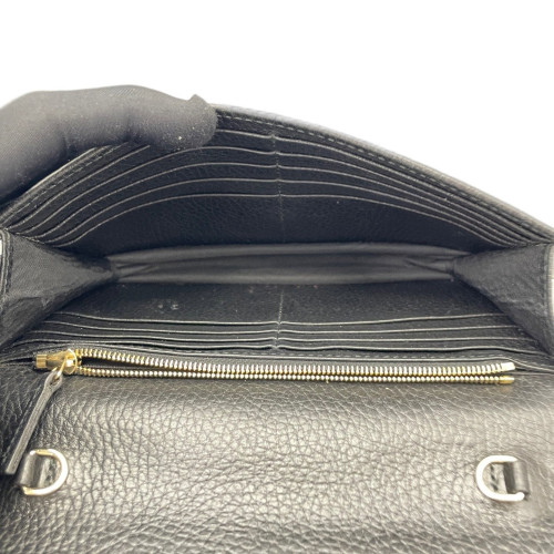Gucci Interlocking G Chain Wallet Grained Calfskin Black Gucci Interlocking G Chain Wallet Grained Calfskin Black
