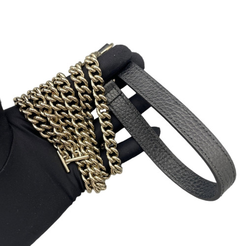 Gucci Interlocking G Chain Wallet Grained Calfskin Black Gucci Interlocking G Chain Wallet Grained Calfskin Black