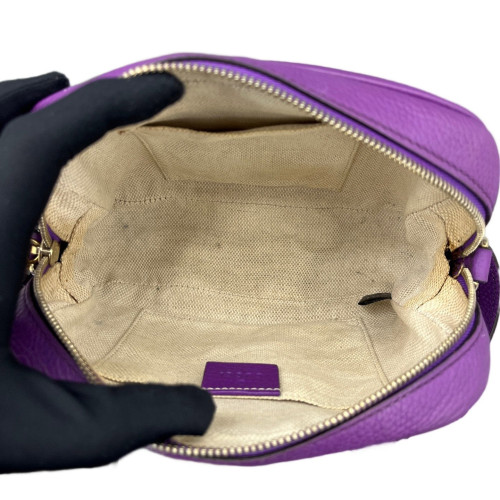Gucci Camera Case Grained Calfskin Purple