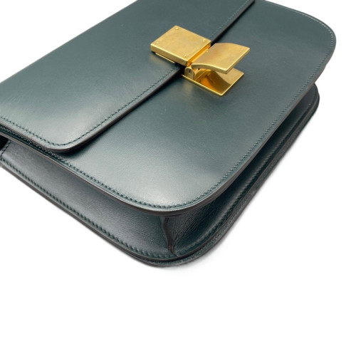 Celine Medium Classic Box Calfskin Dark Green
