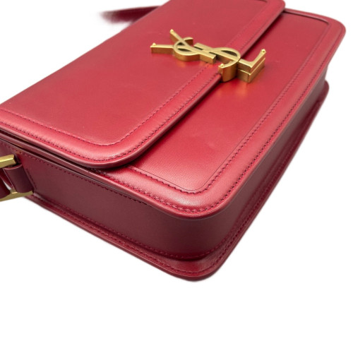 Yves Saint Laurent Medium Solferino Calfskin Red
