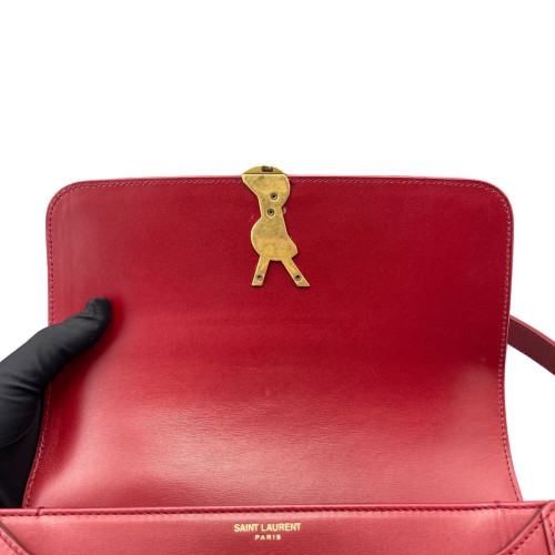 Yves Saint Laurent Medium Solferino Calfskin Red