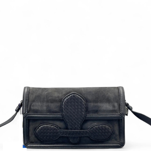 Bottega Veneta Crossbody Bag Suede Black