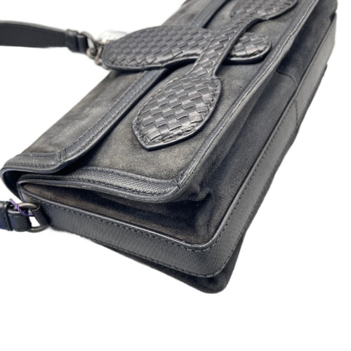 Bottega Veneta Crossbody Bag Suede Black
