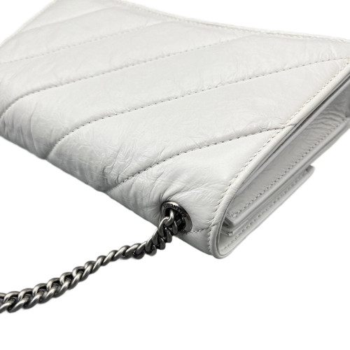 Balenciaga Crush Chain Shoulder Bag Xs Calfskin White