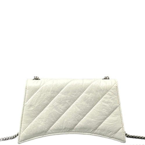 Balenciaga Crush Chain Shoulder Bag Xs Calfskin White