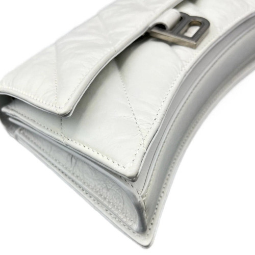 Balenciaga Crush Chain Shoulder Bag Xs Calfskin White