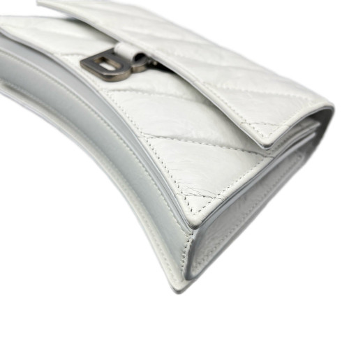 Balenciaga Crush Chain Shoulder Bag Xs Calfskin White
