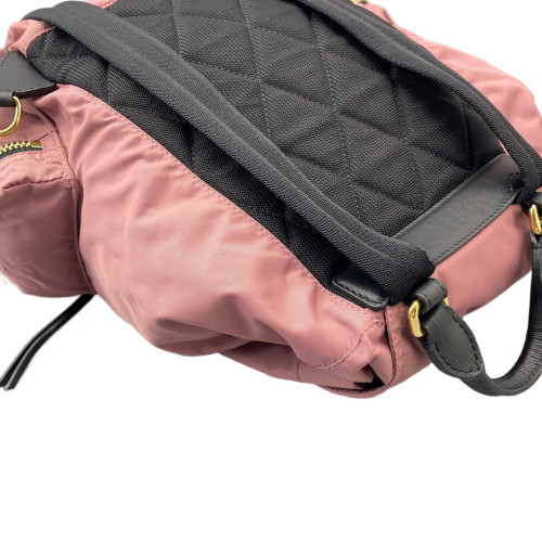 Burberry Medium Rucksack Backpack Nylon Calfskin Dusty Rose Black