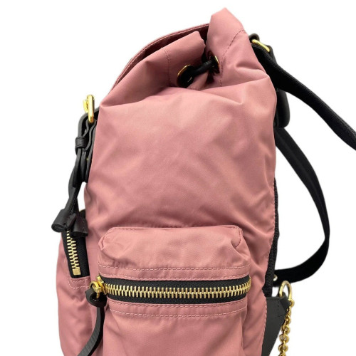 Burberry Medium Rucksack Backpack Nylon Calfskin Dusty Rose Black