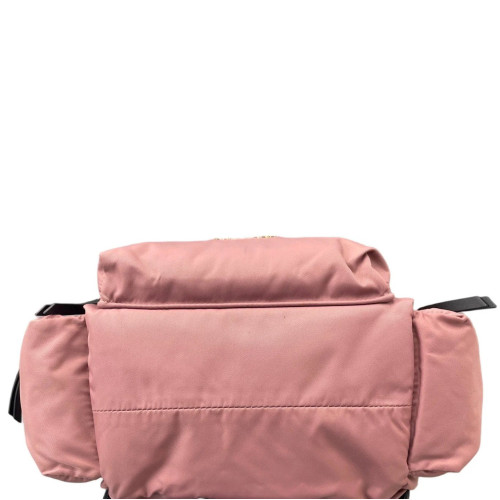 Burberry Medium Rucksack Backpack Nylon Calfskin Dusty Rose Black