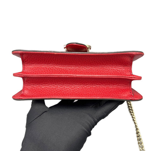 Gucci Small Interlocking G Shoulder Bag Grained Calfskin Red Gucci Small Interlocking G Shoulder Bag Grained Calfskin Red
