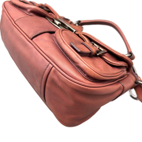Prada Shoulder Bag Calfskin Brick Red