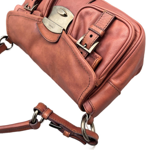 Prada Shoulder Bag Calfskin Brick Red