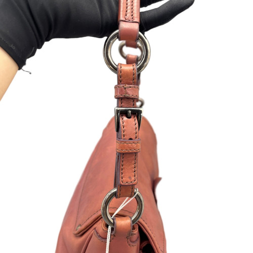 Prada Shoulder Bag Calfskin Brick Red