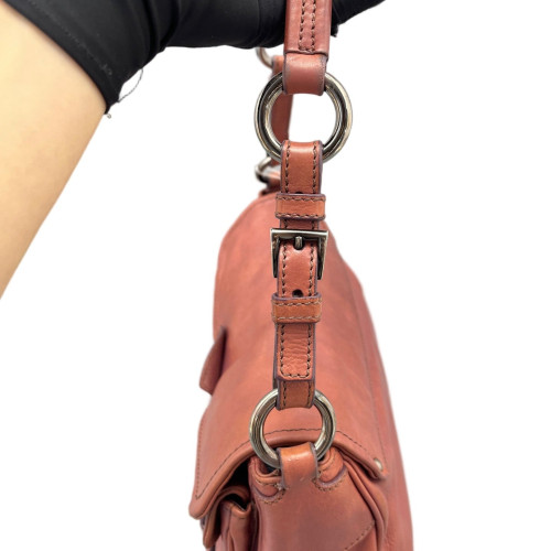 Prada Shoulder Bag Calfskin Brick Red
