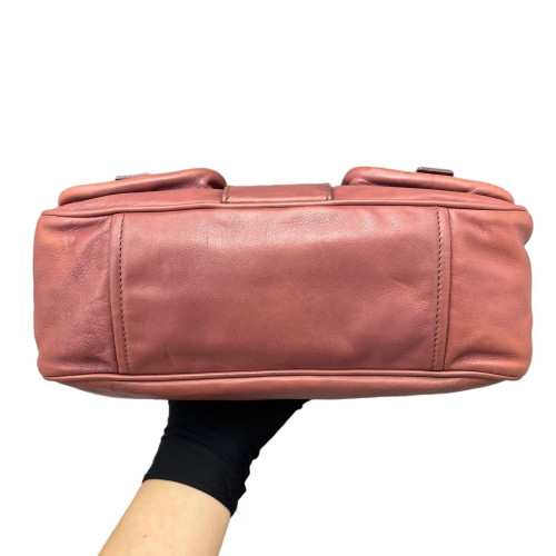 Prada Shoulder Bag Calfskin Brick Red
