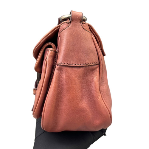 Prada Shoulder Bag Calfskin Brick Red