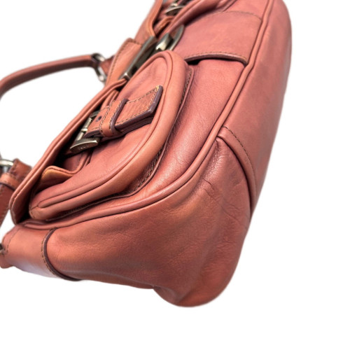 Prada Shoulder Bag Calfskin Brick Red