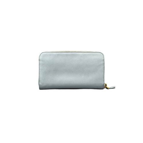 Prada Continental Wallet Saffiano Calfskin Light Blue