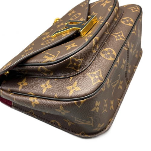 Louis Vuitton Passy Chain Shoulder Bag Monogram Brown Black
