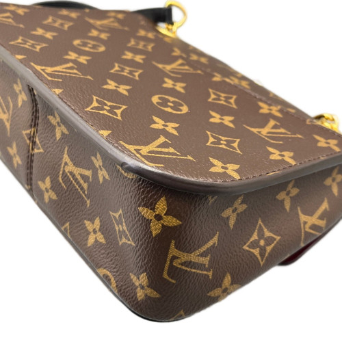 Louis Vuitton Passy Chain Shoulder Bag Monogram Brown Black