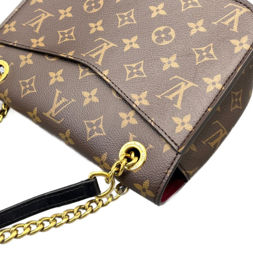 Louis Vuitton Passy Chain Shoulder Bag Monogram Brown Black