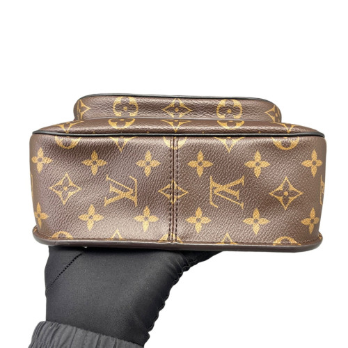 Louis Vuitton Passy Chain Shoulder Bag Monogram Brown Black