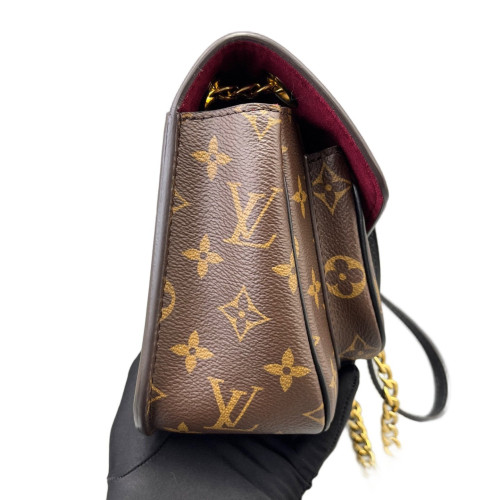 Louis Vuitton Passy Chain Shoulder Bag Monogram Brown Black