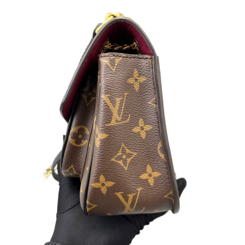 Louis Vuitton Passy Chain Shoulder Bag Monogram Brown Black