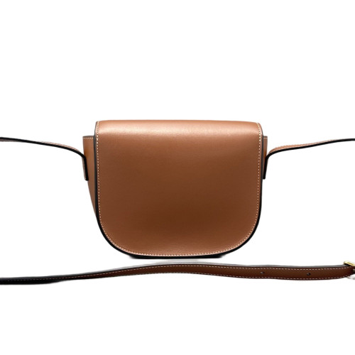 Celine Triomphe Saddle Bag Calfskin Tan