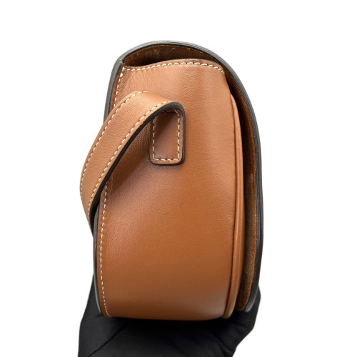Celine Triomphe Saddle Bag Calfskin Tan