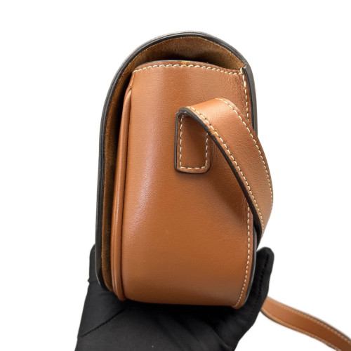 Celine Triomphe Saddle Bag Calfskin Tan