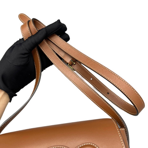 Celine Triomphe Saddle Bag Calfskin Tan