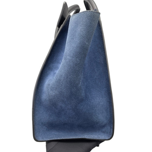Celine Medium Luggage Phantom Calfskin Suede Beige Slate Blue