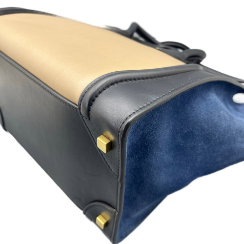 Celine Medium Luggage Phantom Calfskin Suede Beige Slate Blue