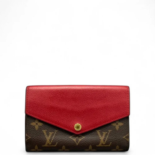 Louis Vuitton Marie-Lou Trifold Wallet Monogram Brown Red