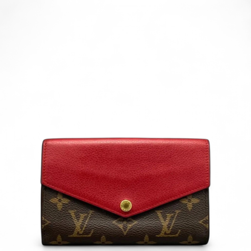 Louis Vuitton Marie-Lou Trifold Wallet Monogram Brown Red
