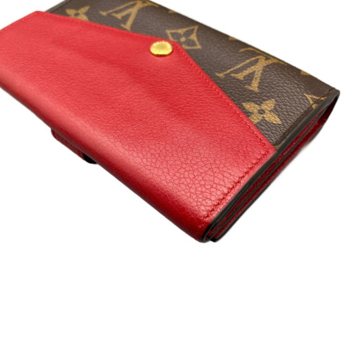 Louis Vuitton Marie-Lou Trifold Wallet Monogram Brown Red