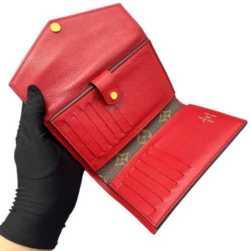Louis Vuitton Marie-Lou Trifold Wallet Monogram Brown Red