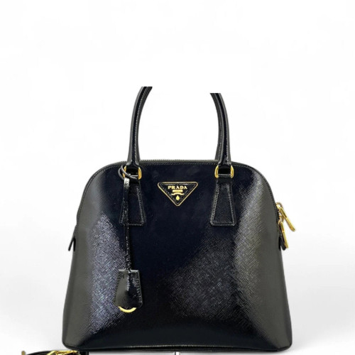 Prada Dome Patent Calfskin Black