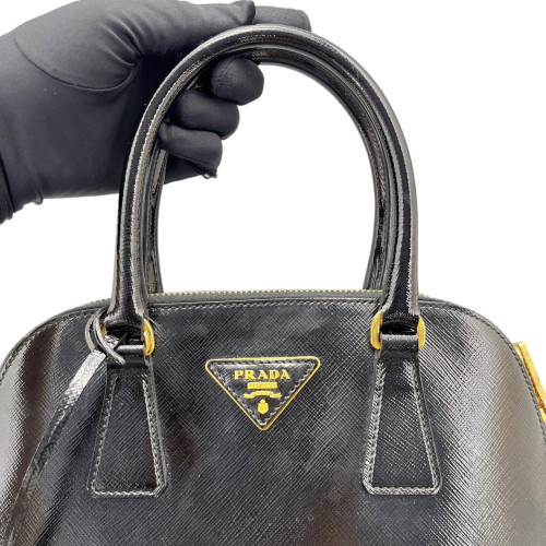 Prada Dome Patent Calfskin Black