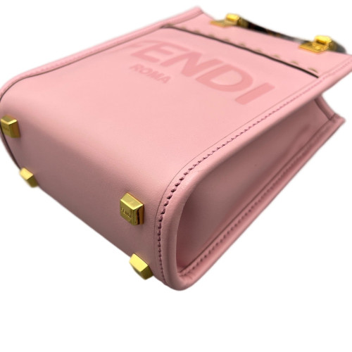 Fendi Mini Sunshine Shopper Tote Smooth Calfskin Pink