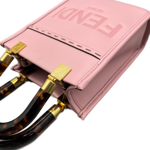 Fendi Mini Sunshine Shopper Tote Smooth Calfskin Pink