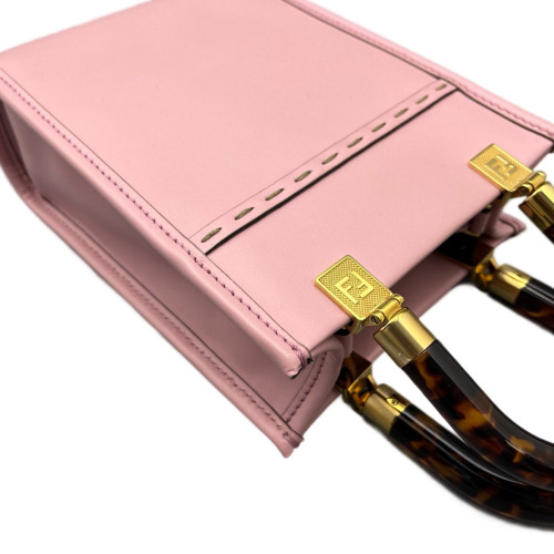 Fendi Mini Sunshine Shopper Tote Smooth Calfskin Pink