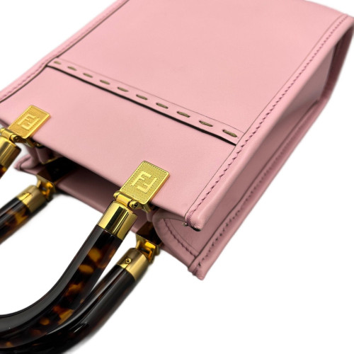 Fendi Mini Sunshine Shopper Tote Smooth Calfskin Pink