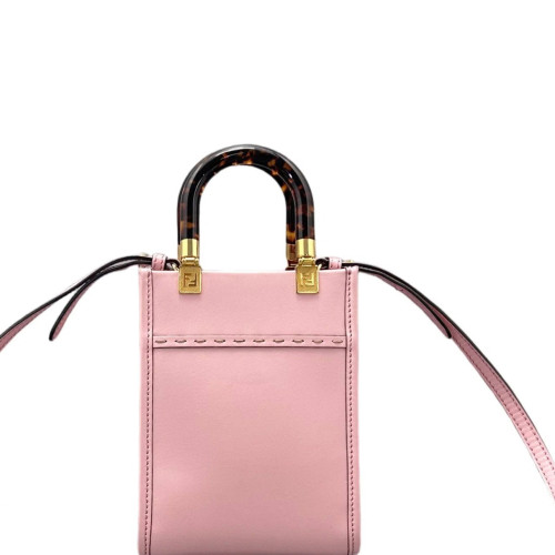 Fendi Mini Sunshine Shopper Tote Smooth Calfskin Pink