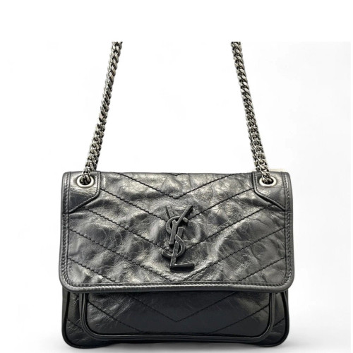 Yves Saint Laurent Baby Niki Chain Calfskin Black