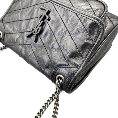 Yves Saint Laurent Baby Niki Chain Calfskin Black