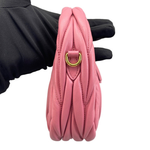 Miu Miu Hobo Crumpled Lambskin Pink